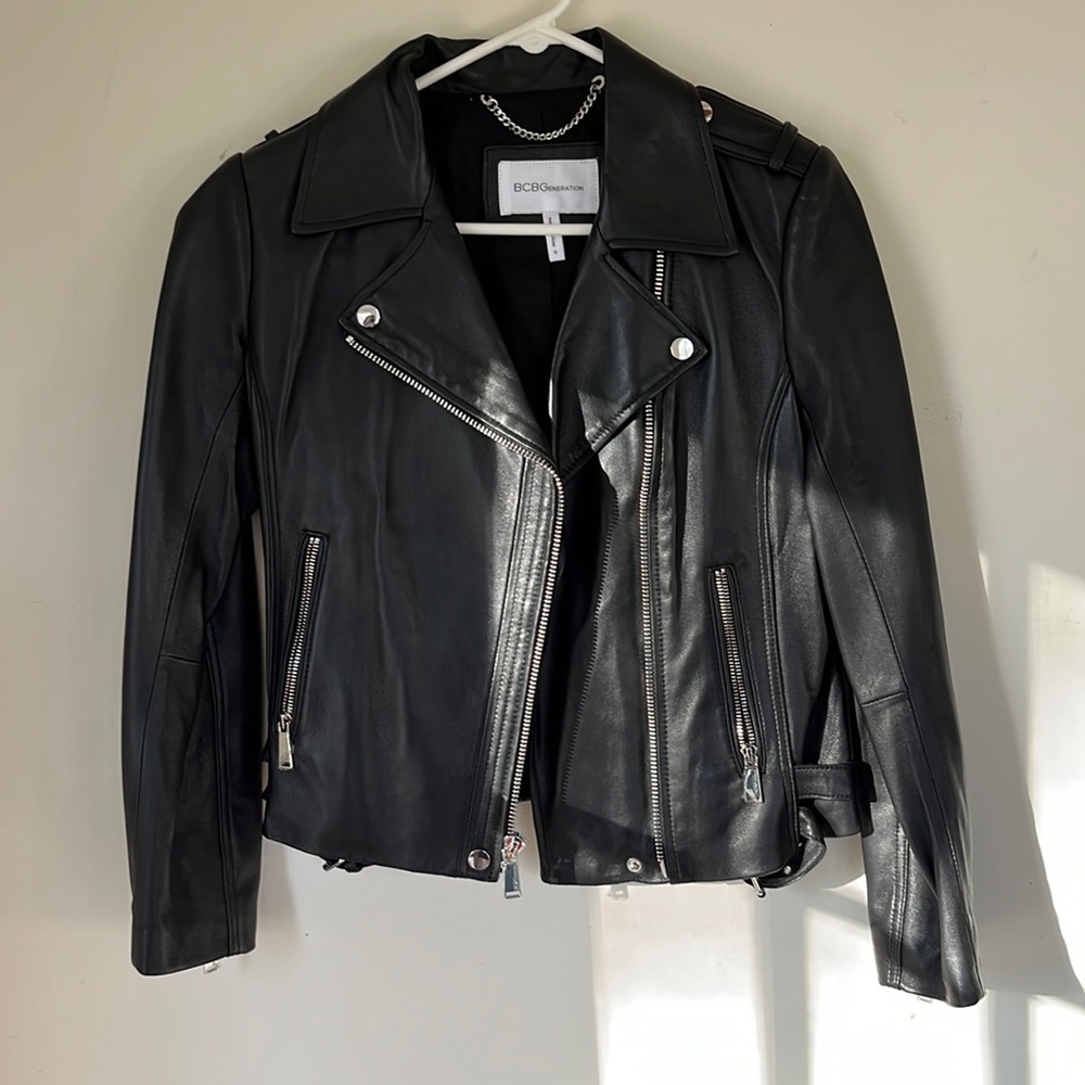 Black leather BCBG Generation Jacket